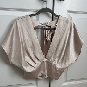 Zara Cream Satin Blouse